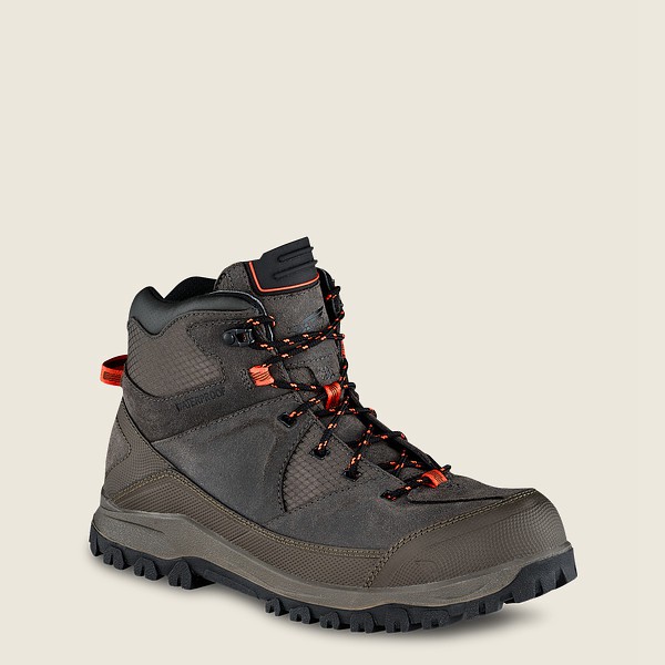 Red Wing Mens Trbo - 5-inch Waterproof Safety Toe - Hiking Boots Grey Brown - 6742RWDNF